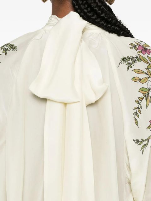 ALEMAIS floral-print high-neck blouse - White