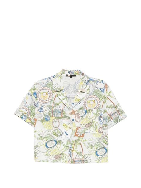 Maje postcard-print short-sleeve shirt - Green - zdjęcie produktu nr 1