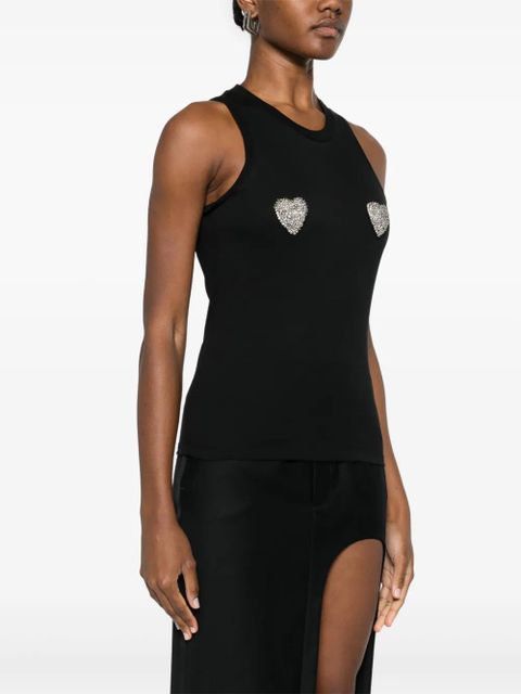 Blumarine heart-appliqué tank top - Black