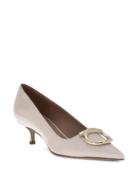 Ferragamo 50mm Gancini patent-leather pumps - Neutrals