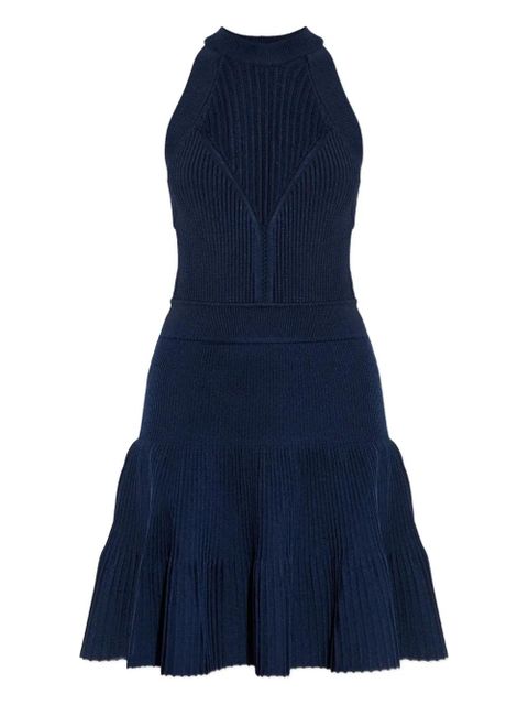 Balmain ribbed halter mini dress - Blue - zdjęcie produktu nr 1