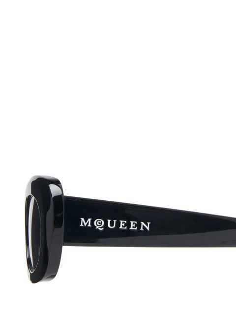 Alexander McQueen oval-frame sunglasses - Black