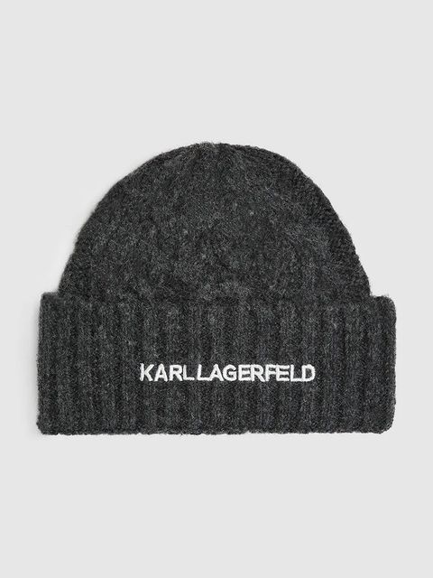 Karl Lagerfeld czapka K/ESSENTIAL kolor szary A4W33012 - zdjęcie produktu nr 1