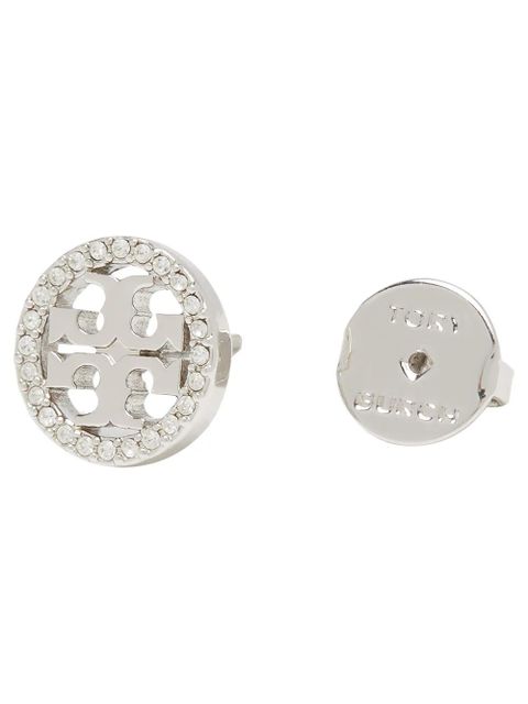 Tory Burch Miller crystal-embellished stud earrings - Silver