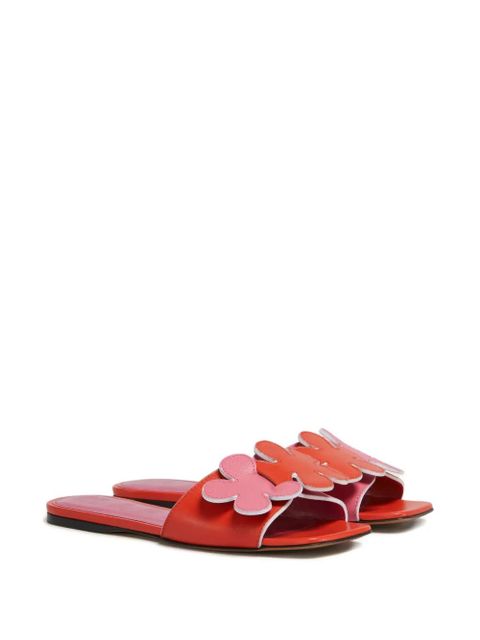 Marni floral-applique slide sandals - Orange - zdjęcie produktu nr 2