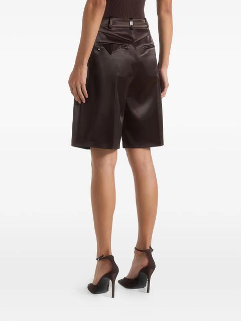 Manière De Voir Lorette pleated high-rise shorts - Brown