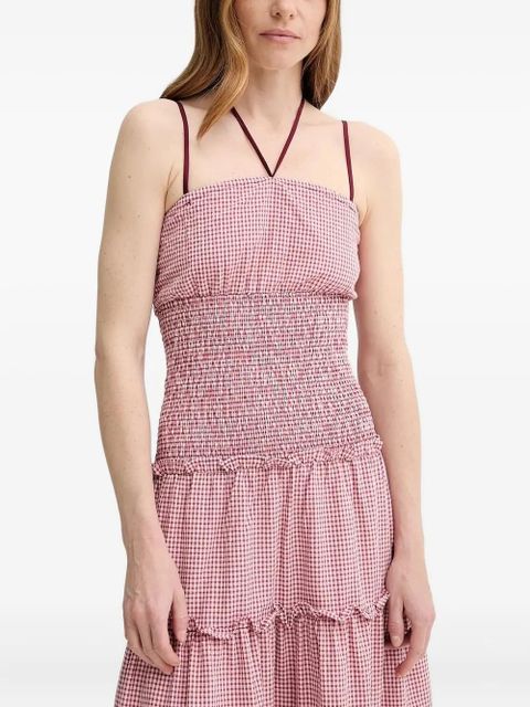 ALOHAS gingham smocked maxi dress - Red