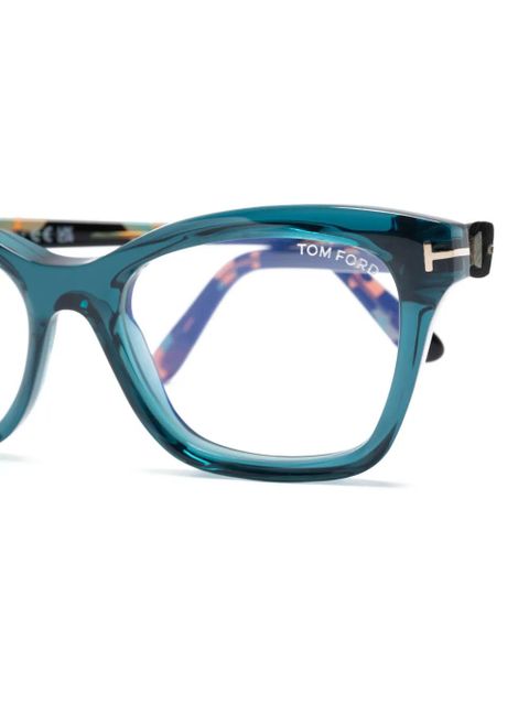 TOM FORD Eyewear FT5909B tortoiseshell cat-eye glasses - Blue