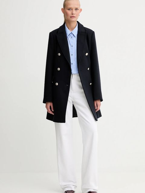 Morgan płaszcz z dodatkiem wełny kolor granatowy GCHA