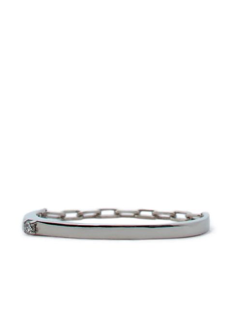 TOTEME 18K white gold diamond chain ring - Silver