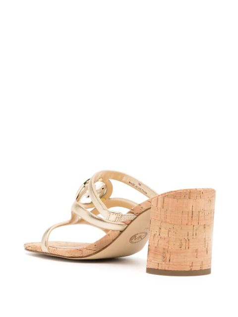Michael Kors 90mm Hampton mid-heel sandals - Gold