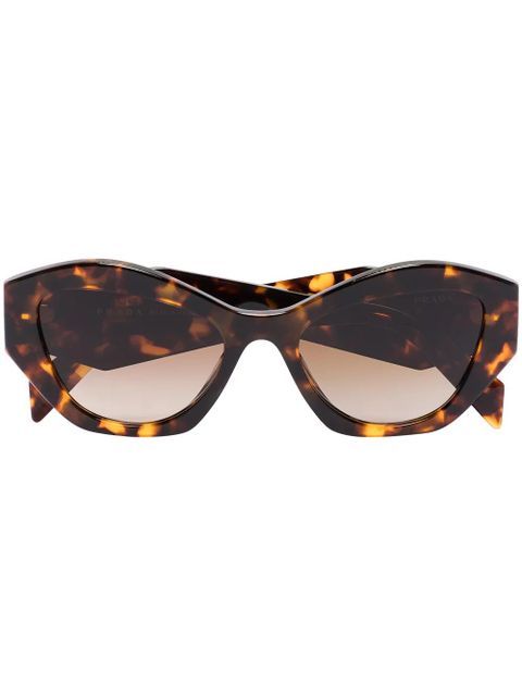 Prada Eyewear tortoiseshell-effect cat-eye frame sunglasses - Brown - zdjęcie produktu nr 1