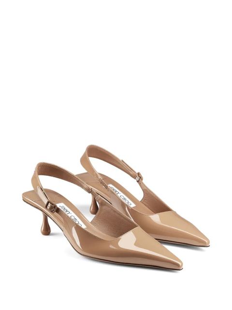 Jimmy Choo Amel 50mm leather pumps - Neutrals