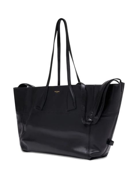 Balmain Track leather tote bag - Black - zdjęcie produktu nr 2