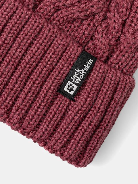 Jack Wolfskin czapka Pompom kolor różowy wełniana 1905092 - zdjęcie produktu nr 2