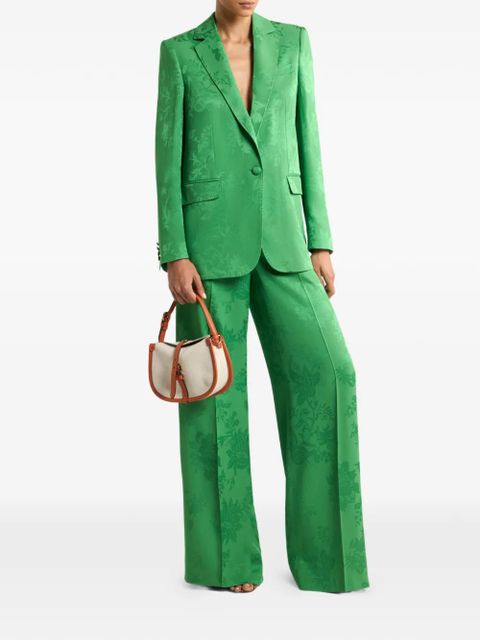 ETRO single-breasted floral-motif jacquard blazer - Green