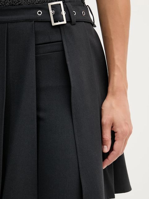 Sisley spodnie damskie kolor szary proste high waist 483QLF07Y