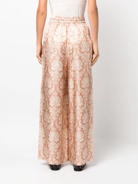 ZIMMERMANN damask-print silk palazzo trousers - Neutrals - zdjęcie produktu nr 2