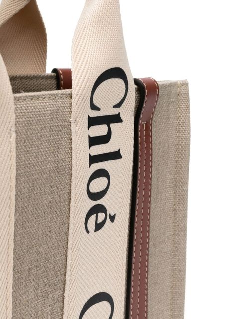 Chloé logo-print tote bag - Neutrals