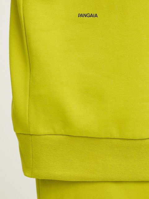 Pangaia bluza bawełniana kolor zielony z kapturem gładka 10000180