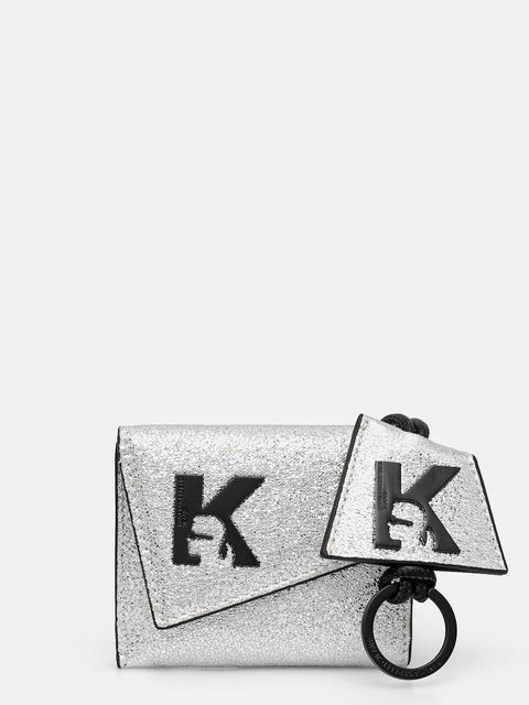 Karl Lagerfeld Jeans portfel + brelok damski kolor srebrny A4W32063 - zdjęcie produktu nr 1