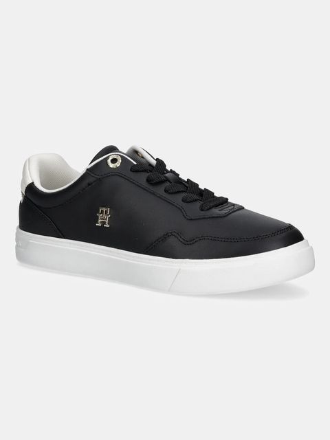 Tommy Hilfiger sneakersy skórzane ESSENTIAL ELEVATED COURT SNEAKER damskie kolor czarny FW0FW08680 - zdjęcie produktu nr 1