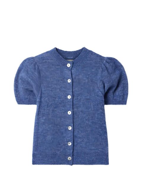 DÔEN Anisa puff-sleeve cardigan - Blue - zdjęcie produktu nr 1