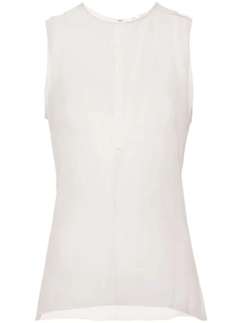 AMI Paris semi-sheer silk top - White - zdjęcie produktu nr 1