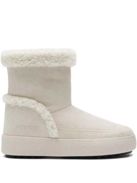 Moon Boot shearling-trimmed suede boots - White - zdjęcie produktu nr 1
