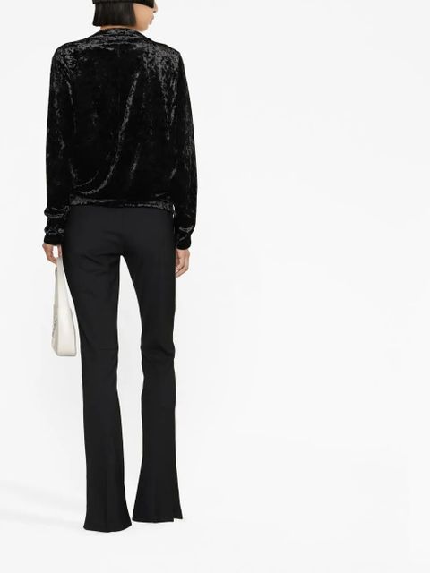 ISABEL MARANT crushed-velvet long-sleeve top - Black