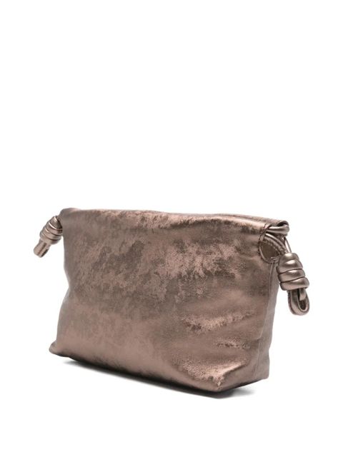 LOEWE Flamenco knot-detail clutch bag - Brown