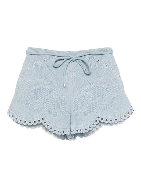 ZIMMERMANN Daylight eyelet drawstring shorts - Blue - zdjęcie produktu nr 1