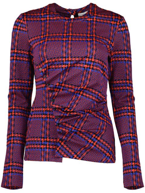 Rabanne geometric-print blouse - Red - zdjęcie produktu nr 1