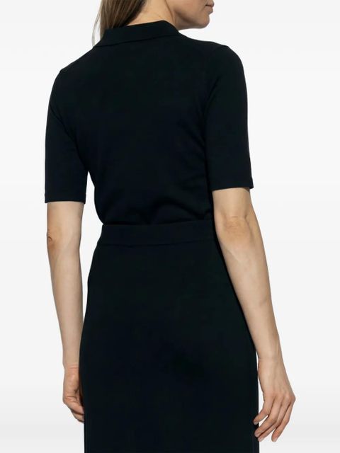 Jil Sander buttoned polo top - Black