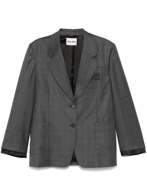 Miu Miu Prince of Wales check blazer - Grey - zdjęcie produktu nr 2
