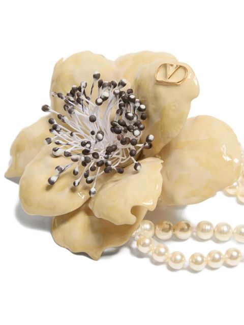 Valentino Garavani Fleur Lumineuse necklace - Neutrals