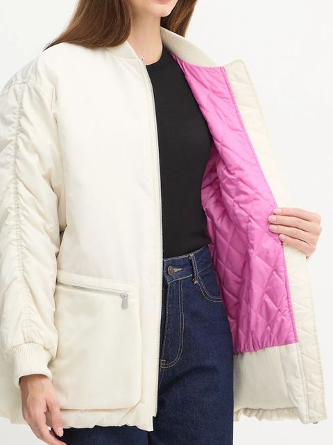 Pinko kurtka kolor beżowy przejściowa oversize 105340 A2OL