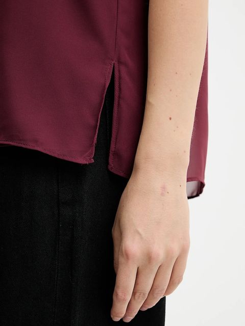 Calvin Klein bluzka damska kolor bordowy gładka LV044D134G