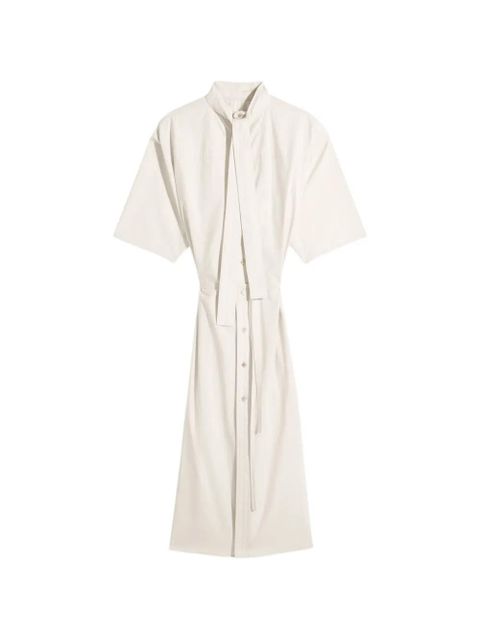 LEMAIRE tie-neck button midi dress - Neutrals - zdjęcie produktu nr 1