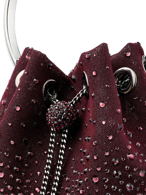 Jimmy Choo Bon Bon embellished circle-handle bucket bag - Red