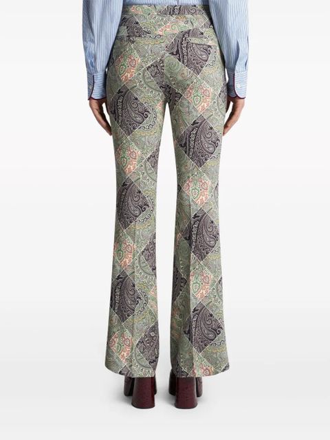 ETRO flared printed cady trousers - Neutrals