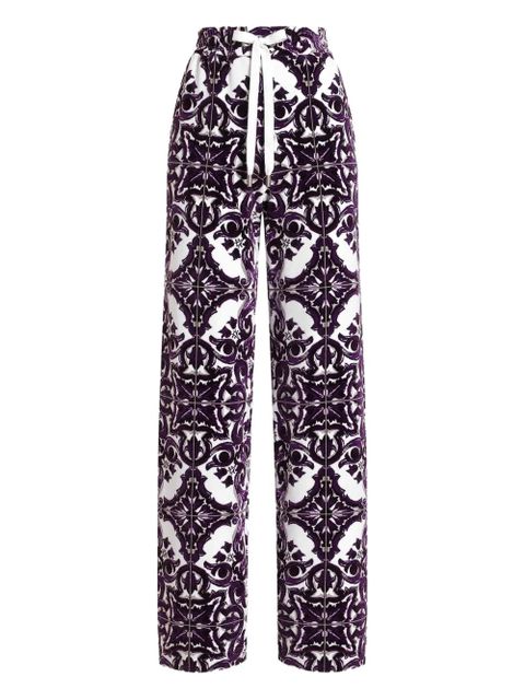 Dolce & Gabbana Majolica-jacquard trousers - Purple - zdjęcie produktu nr 1