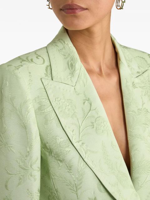 ETRO single-breasted floral jacquard jacket - Green