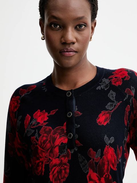 Blugirl Blumarine sweter dwustronny kolor granatowy RF5191.MA98O