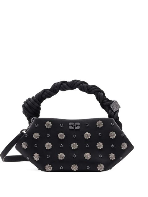 GANNI mini Bou flower-embellished stud tote bag - Black - zdjęcie produktu nr 1