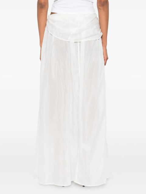 Paris Georgia silk-voile pleated skirt - White