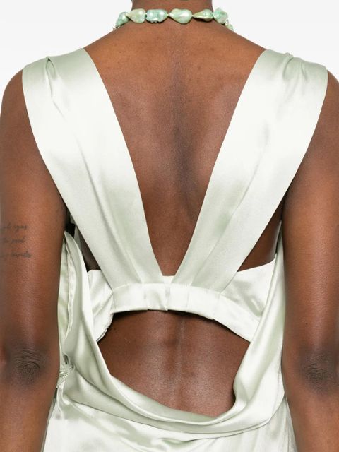 Maison Margiela satin draped maxi dress - Green
