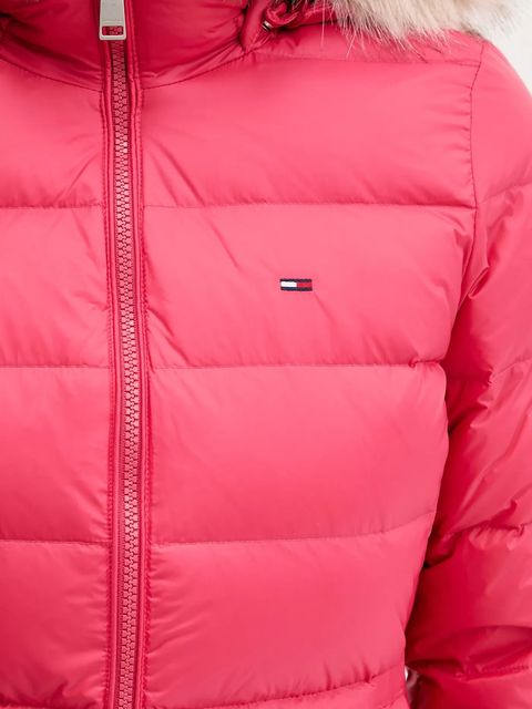 Tommy Jeans kurtka puchowa damska kolor różowy DW0DW18864