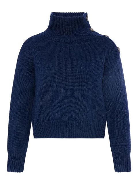 Yves Salomon button high-neck sweater - Blue - zdjęcie produktu nr 1
