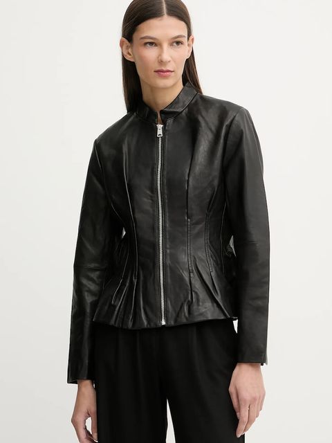 AllSaints kurtka skórzana CLO kolor czarny przejściowa W024LD - zdjęcie produktu nr 1